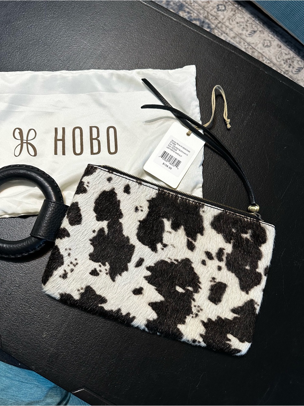 HOBO Storm wristlet in textured calf hair